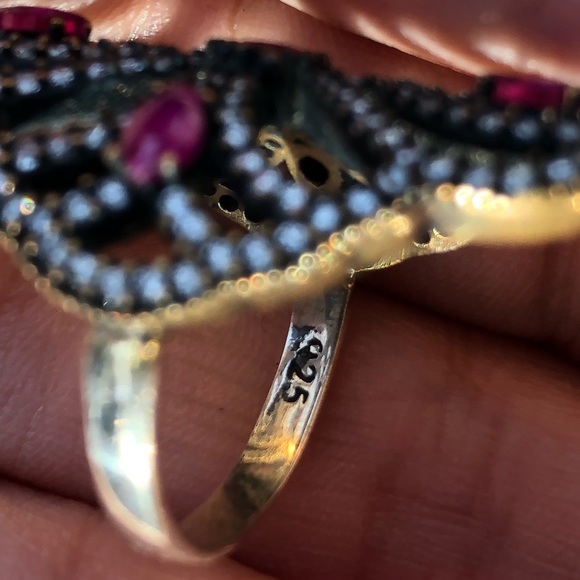 Turkish handmade vintage silver women ring 9 - Picture 6 of 7